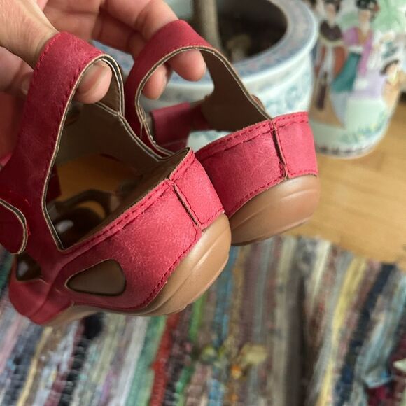 Elegant Pink Floral Women's Sandals Size 39/8 - Picture 8 of 16